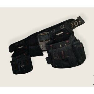Husky Padded Tool Belt 3 Pouches Multiple Pockets and Mag O Grip Hammer Holder